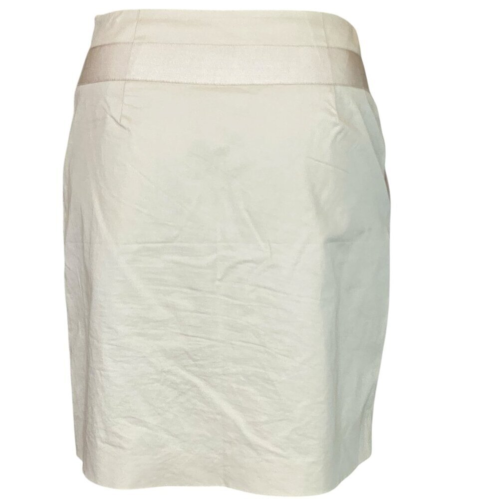 Banana Republic Cotton Smocked Waist Pocket Skirt Sz 4P Light Khaki-Beige #349C - Picture 4 of 9